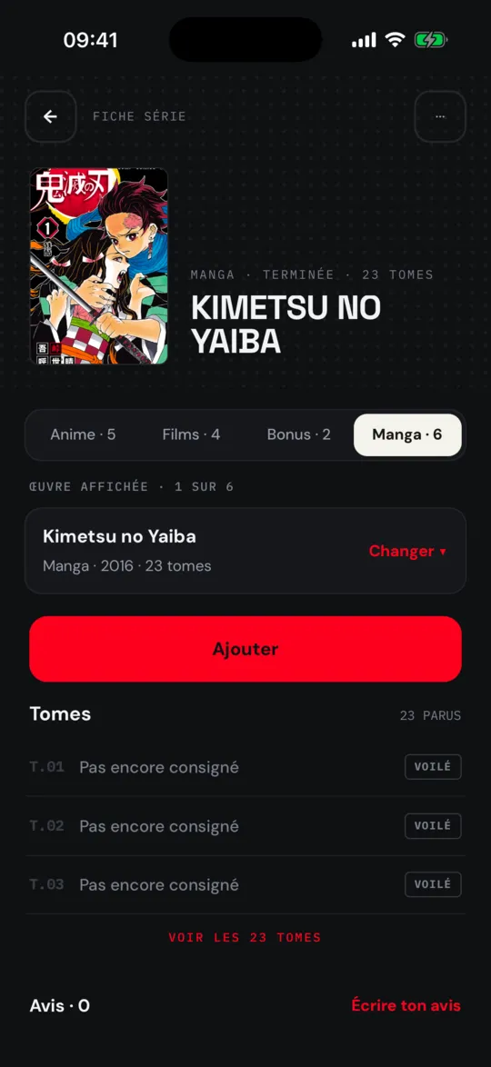 Fiche d'un manga